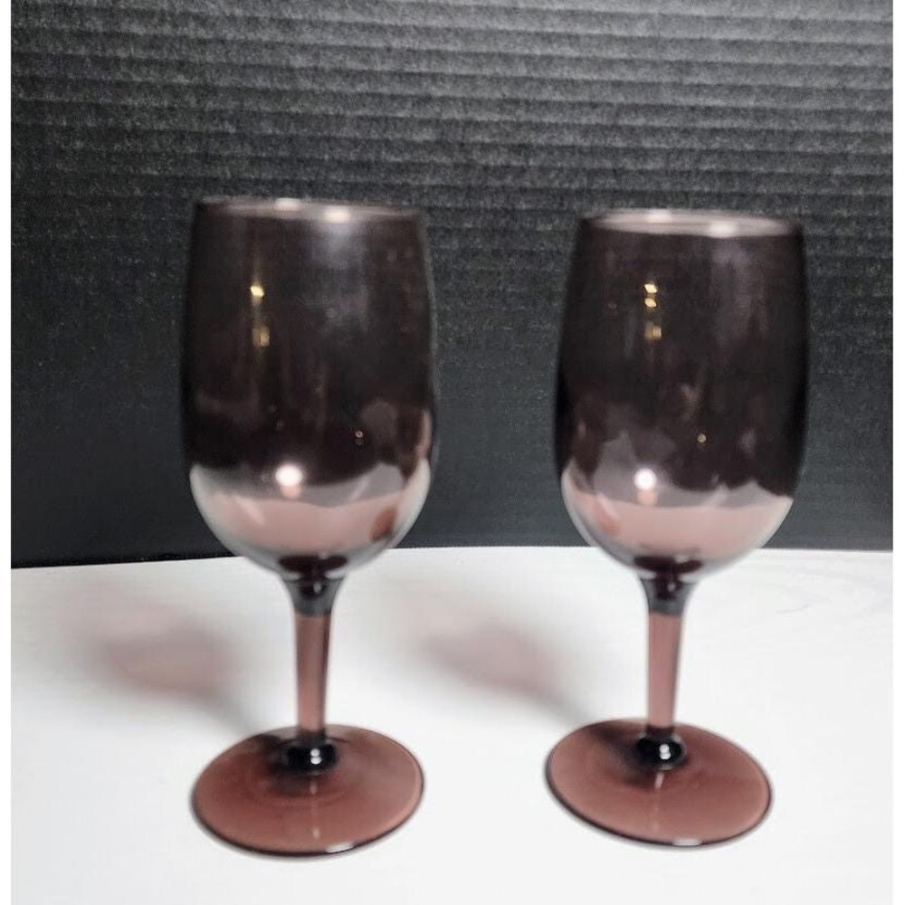 Set of Four Vintage Libbey Brandywine Purple‎ Wine Glasses 10 0z